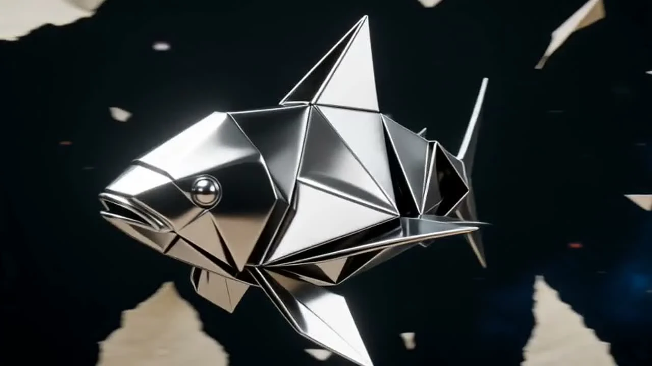 Folded planes preserve the fish silhouette while changing its construction.